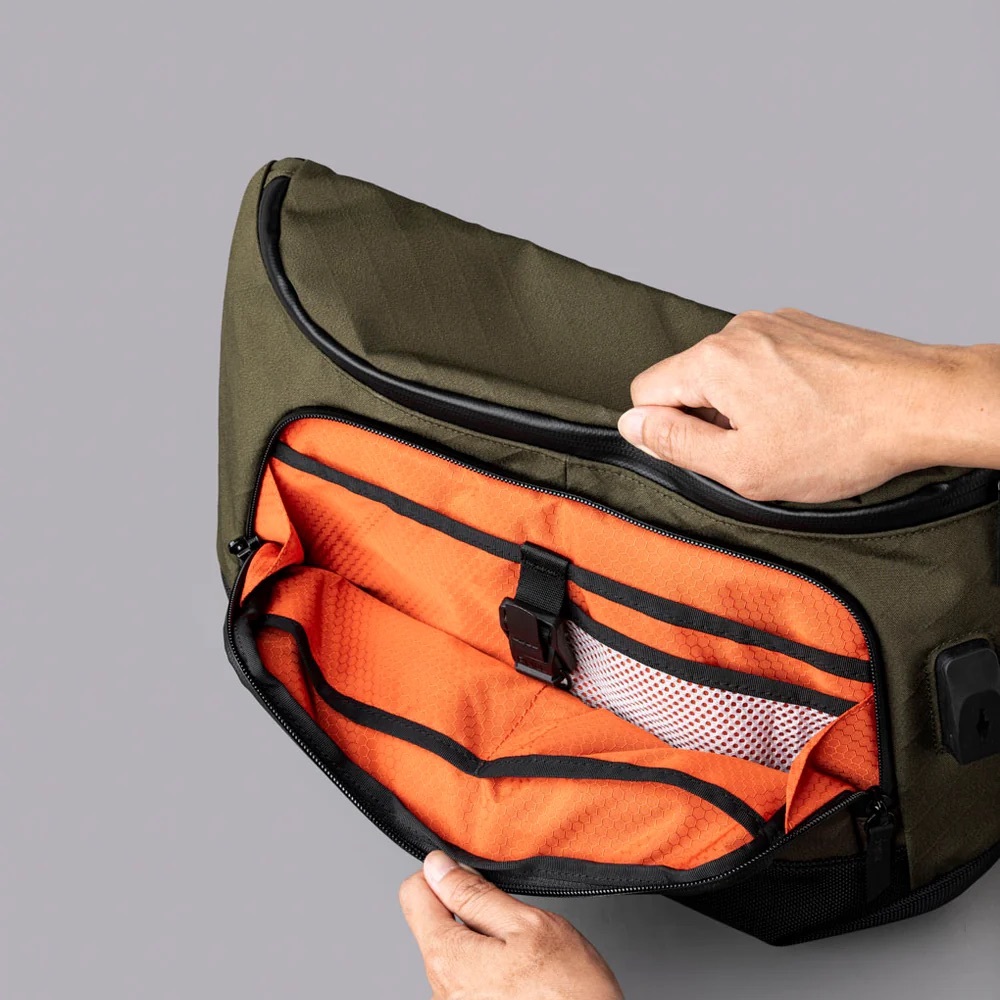 ALPAKA Bravo Sling Max V2 | Army Green Axogrid 300D w/Blood Orange Interior NWT* - Picture 10 of 16